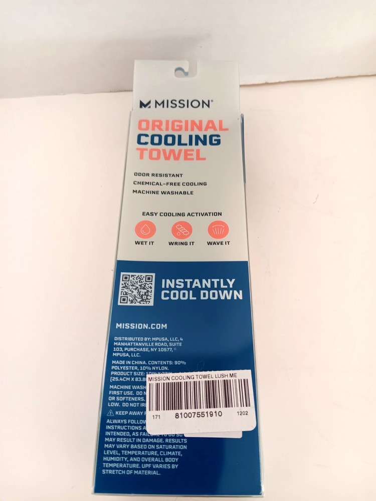MISSION Cooling Visor White/Green Adjustable with Cooling Towel UPF 50 Both NEW