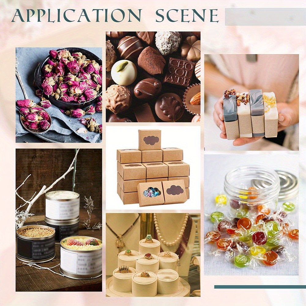 24pcs Kraft Paper Gift box Folding box with Window Rectangle Tan Cloud Pattern