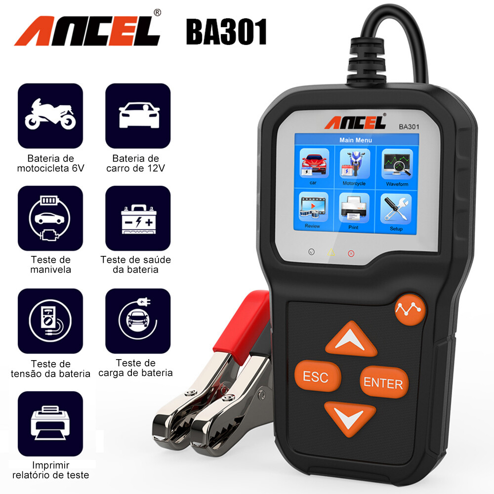 ANCEL BA301 Car Battery Tester 6V 12V Load Tester Charging System Analyzer