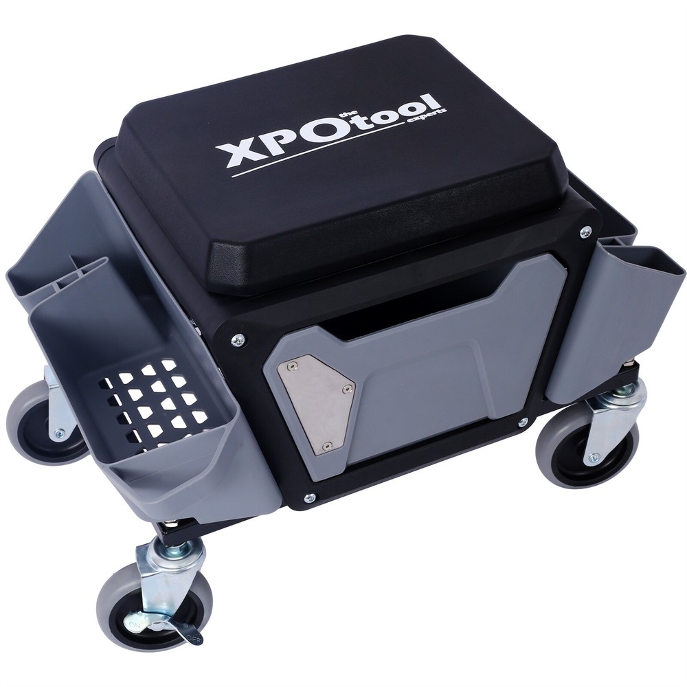 Garage Stool with Wheels Rolling Creeper with Soft Rubber Cushion Seating