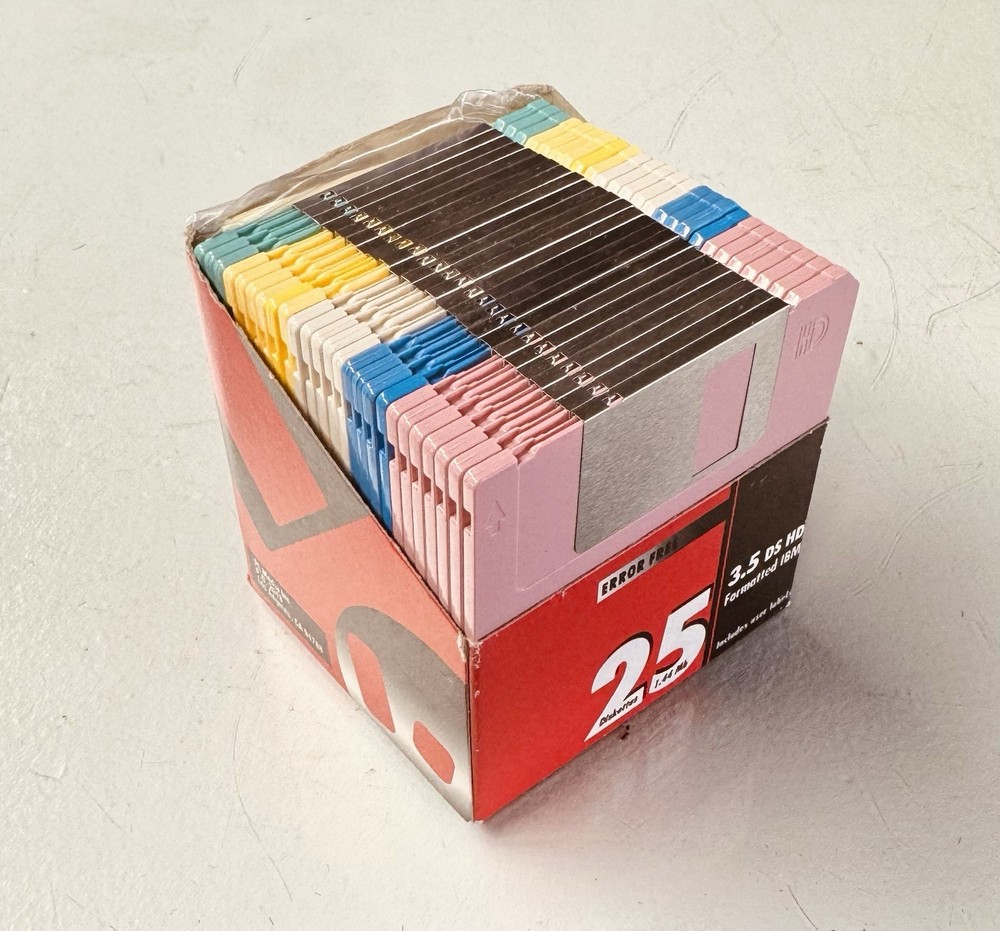 25 Pack 3.5" Floppy Diskettes 1.44MB IBM Formatted Colors ✨ New ✨