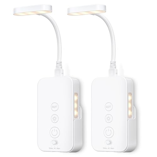 Wall Mounted Reading Light: Dimmable LED Night Lights with Timer & 2Pack White