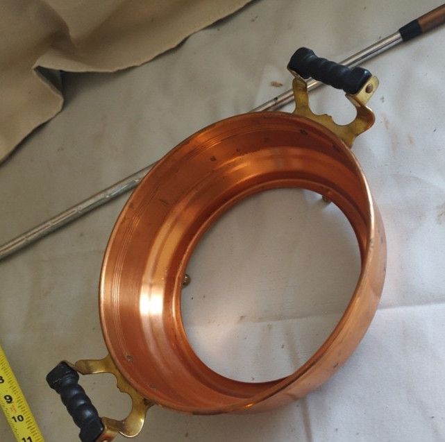 Vintage Copper & Brass Casserole Dish Holder