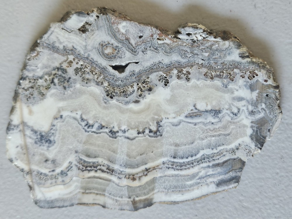 Silver Onyx Banded Lapidary Slab 167 Grams