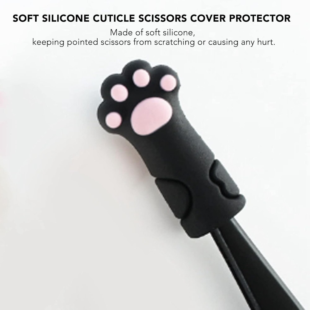 5pcs Cuticle Scissors Cover Protector, Cat Shape Silicone Cuticle Trimmer Protec