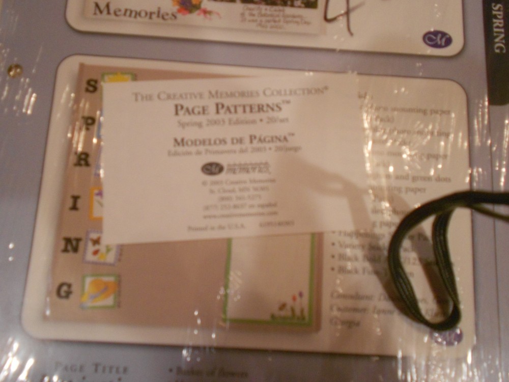 NIP CREATIVE MEMORIES PAGE PATTERNS SPRING 2003 EDITION