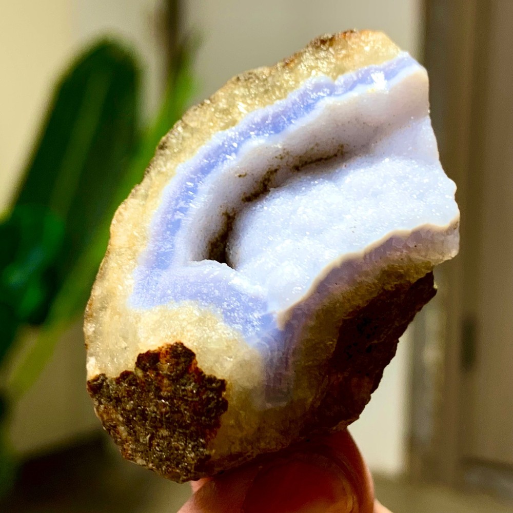 55GNatural Blue striped agate Crystal Chunks piece form Mineral Specimens