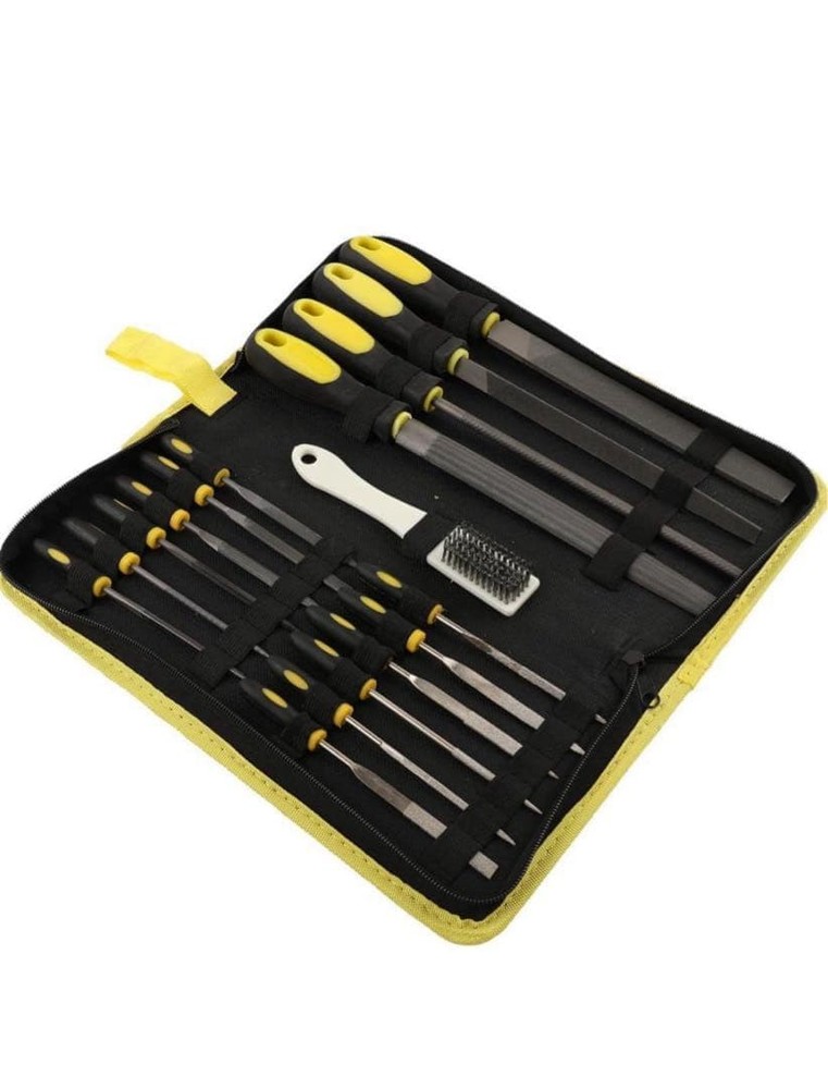 17-Piece Metal File Set Triangular Flat Round Half-Round New