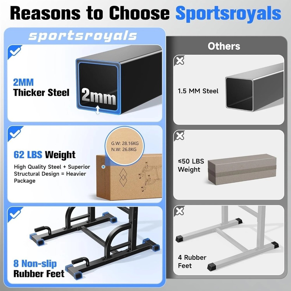 Professional Pull-Up Bar Station: Adjustable Power Tower for 4'8" to 6'6" Users