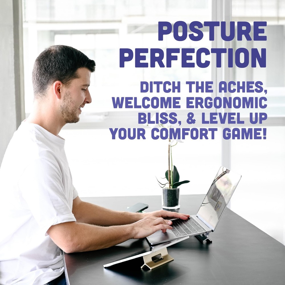 Adjustable Laptop Riser 3 Height Computer Stand for Desk Portable