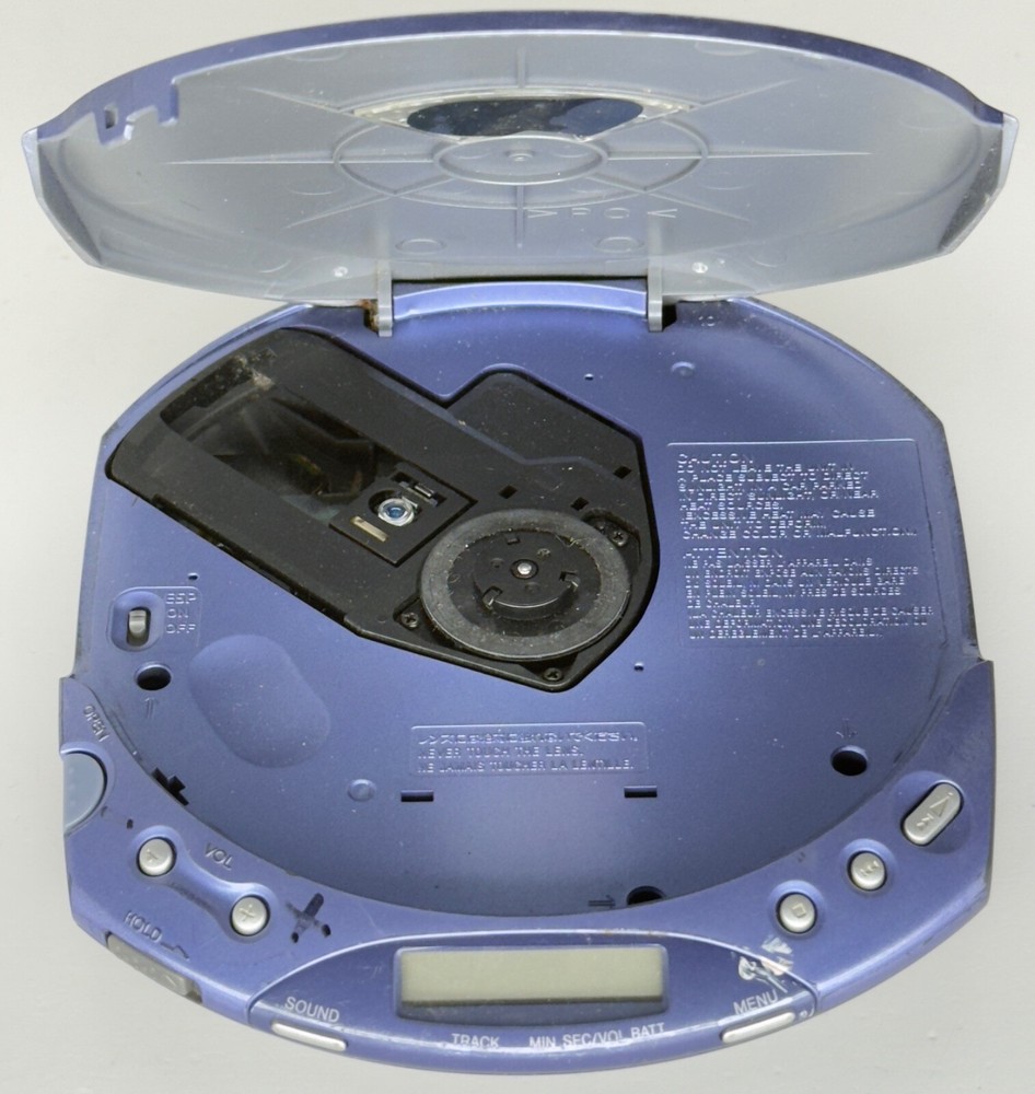 Sony Walkman Portable CD Player D-E220 ESP MAX Blue Pearl Discman UNTESTED READ