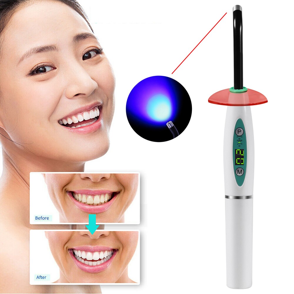 Dental Wireless LED Cur Curing Light Lamp Tool Cordless 1200-2000mw US/EU Plug