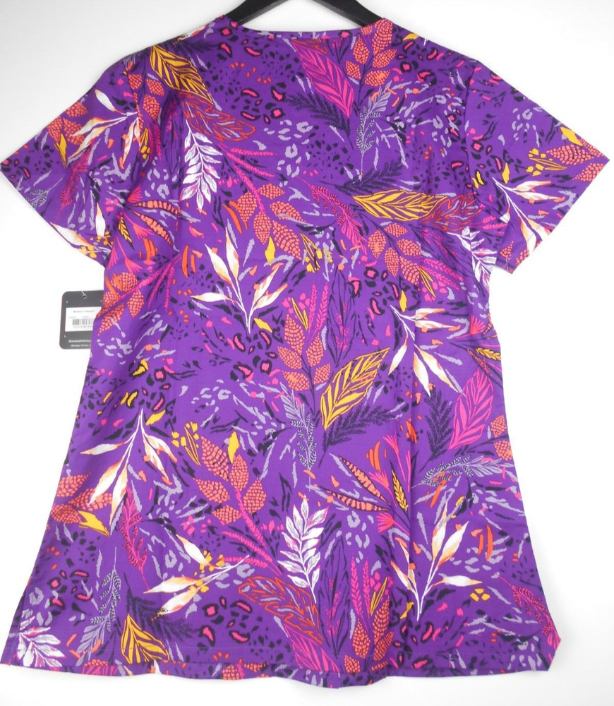 Cherokee Scrub Top PURPLE-WHEAT SMALL