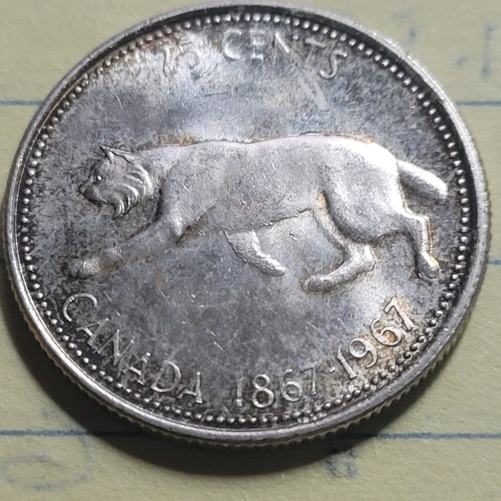 1967 CANADA 100th Anniversary 25 Cent Silver Quarter (AU)