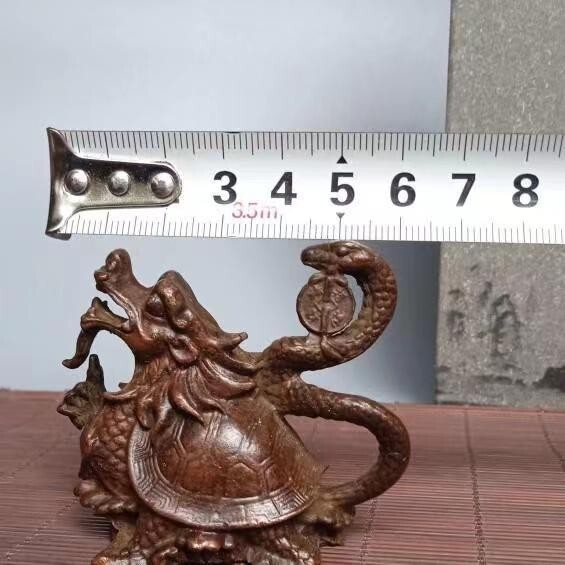 Chinese Copper Bronze Display Figure Turtle and Snake