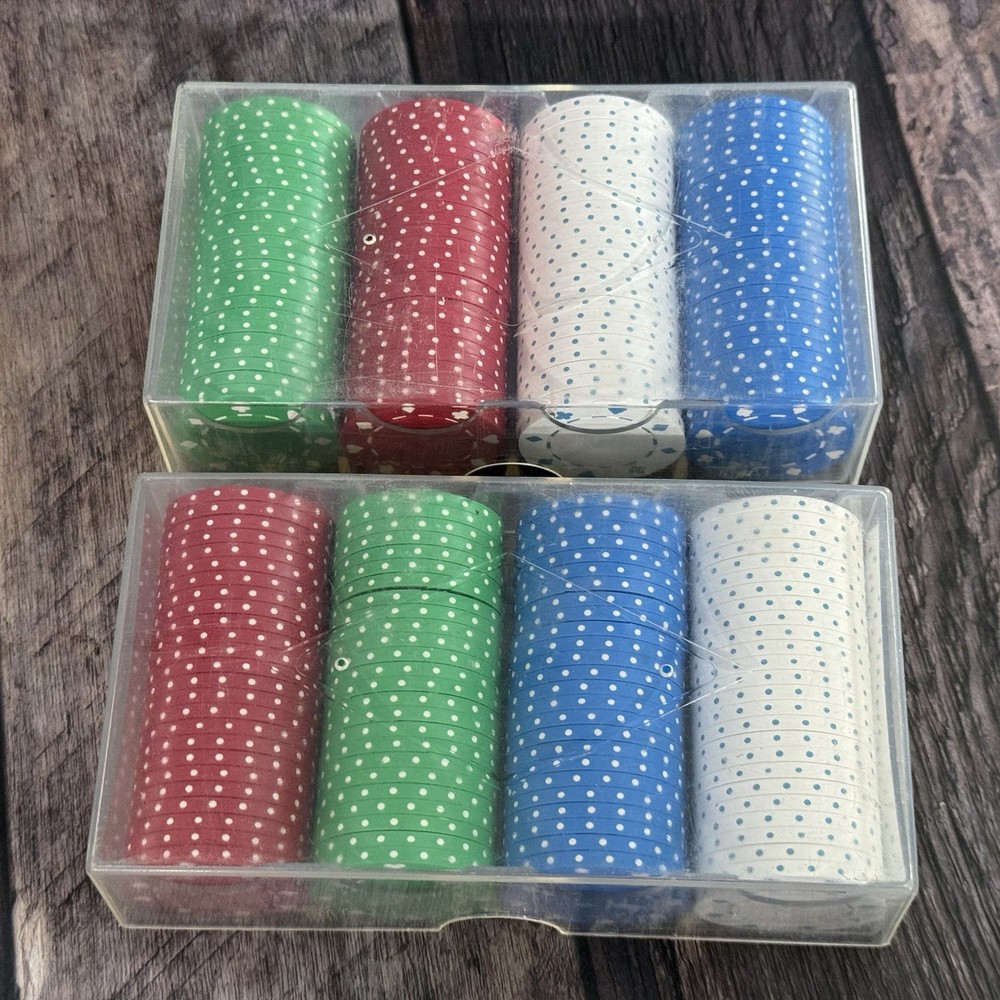 Plastic Poker Chips Sets 120 Chips Plastic Cases