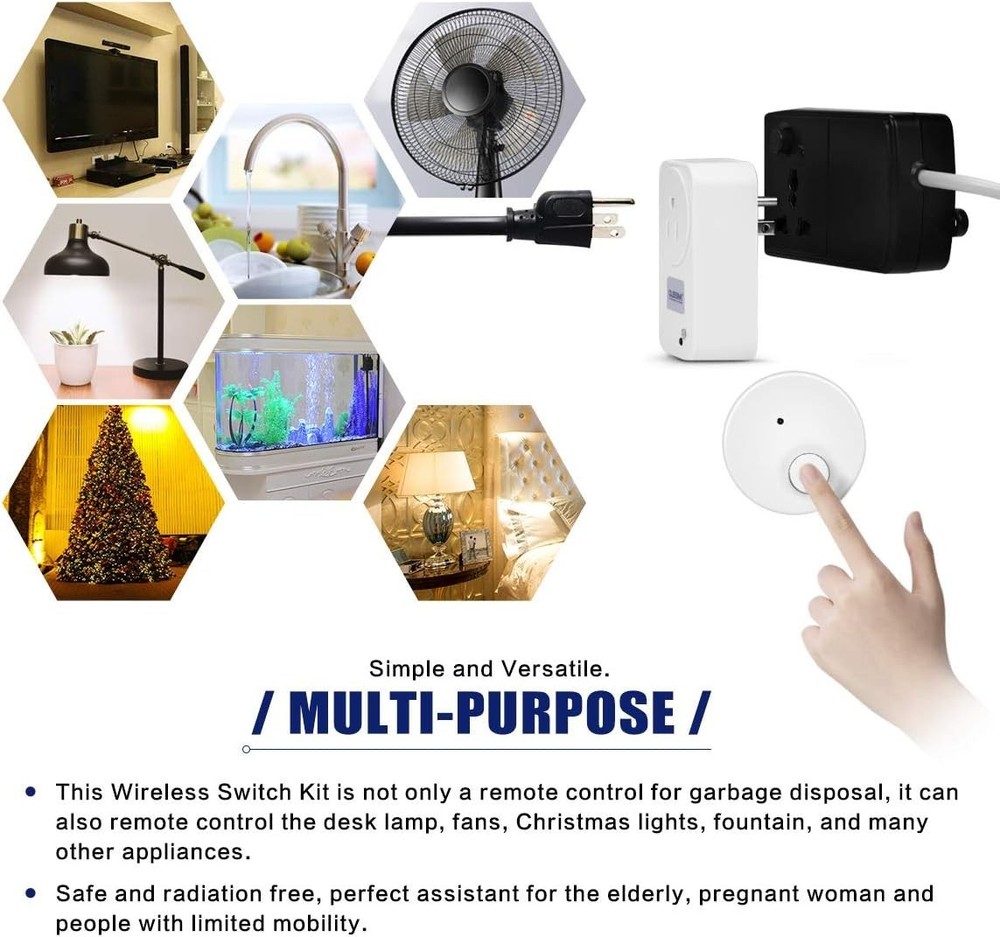 Wireless Self-Powered Garbage Disposal Switch Kit