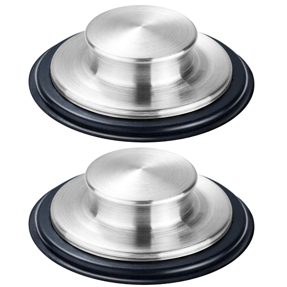 2PCS Kitchen Sink Stopper - Stainless Steel, Large Wide Rim 3.25" Dia, Silver