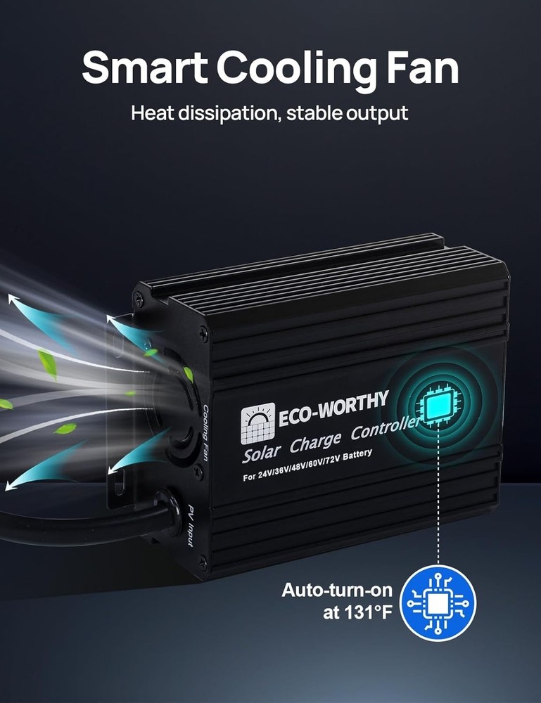 12A Boost MPPT Solar Charge Controller for 48V/60V/72V Battery Systems