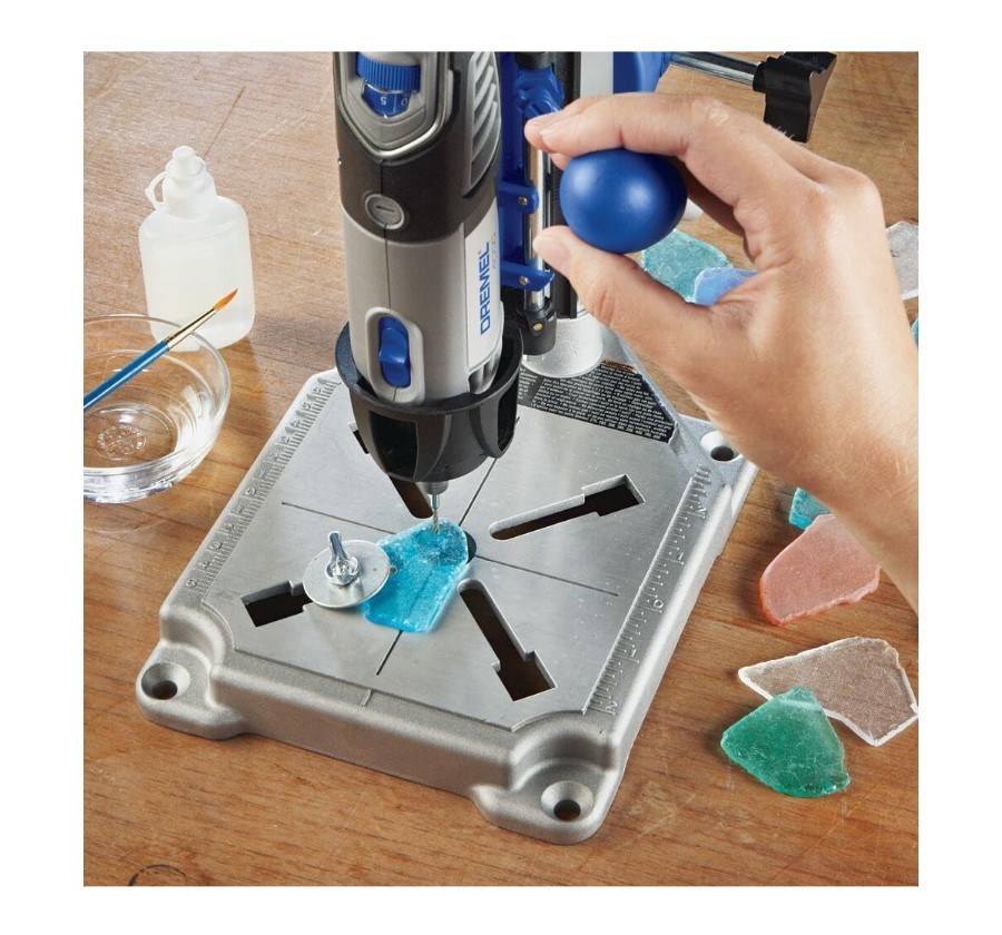 NEW - Drill Press Rotary Tool Workstation Stand with Wrench, 2 Inch Depth