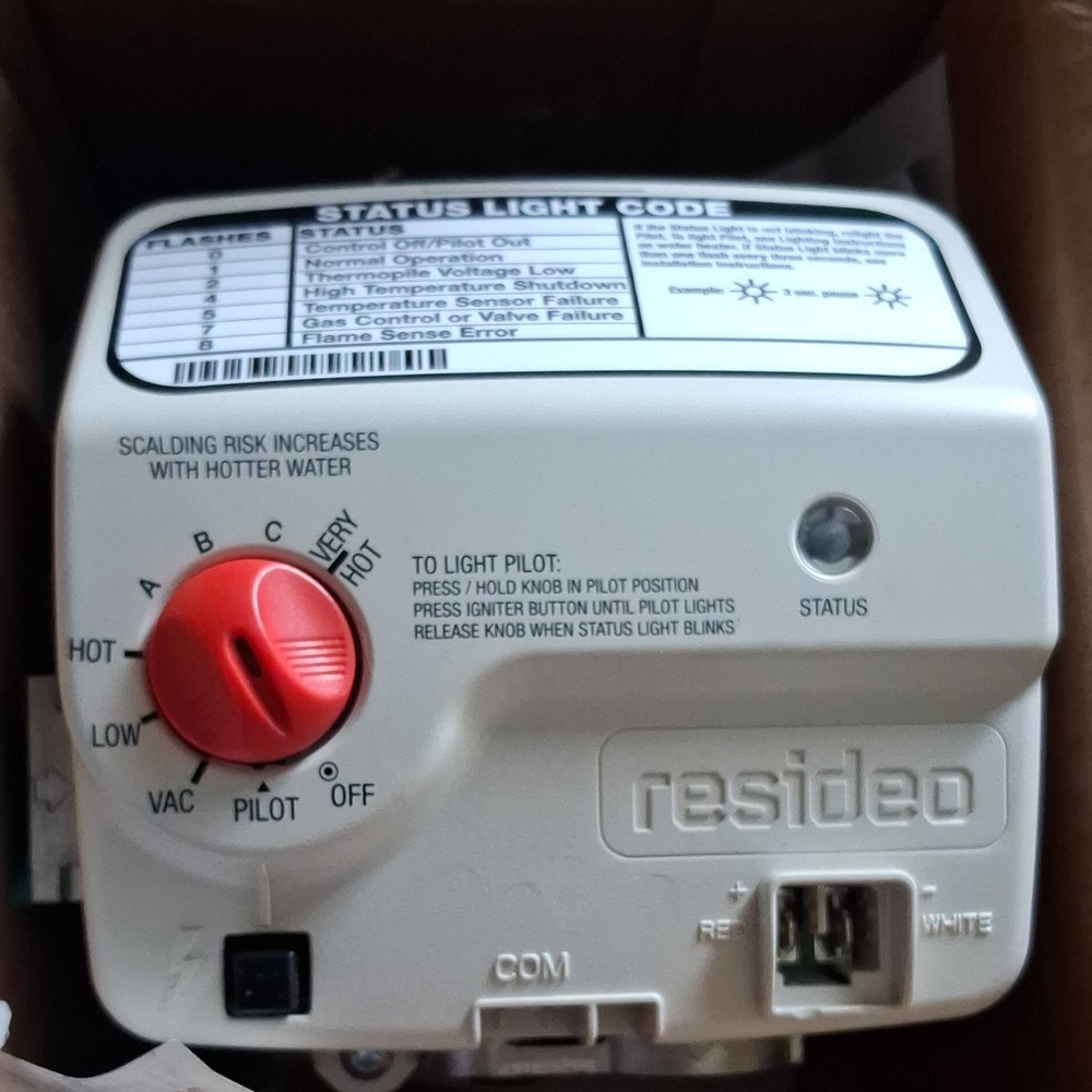 Resideo Water Heater Gas Control Valve 100112339 with Status Light