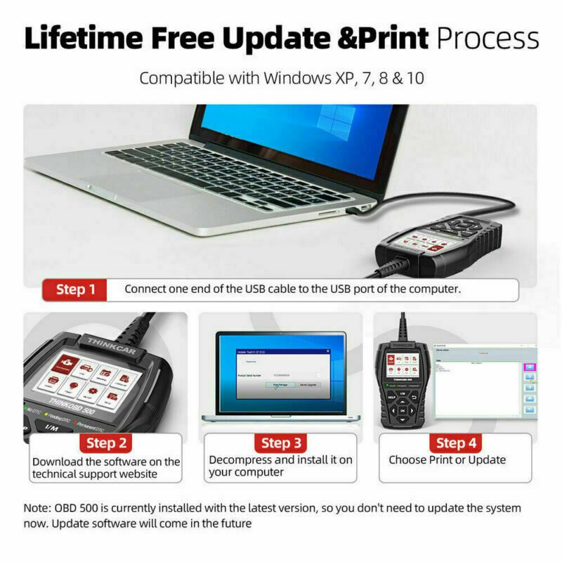 THINKOBD500 OBD2 Scanner Code Reader Check Engine Fault Car Diagnostic Tool US