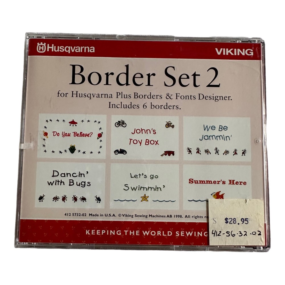 Border Set 2 Husqvarna Viking Plus Borders & Font Designer Software for Windows