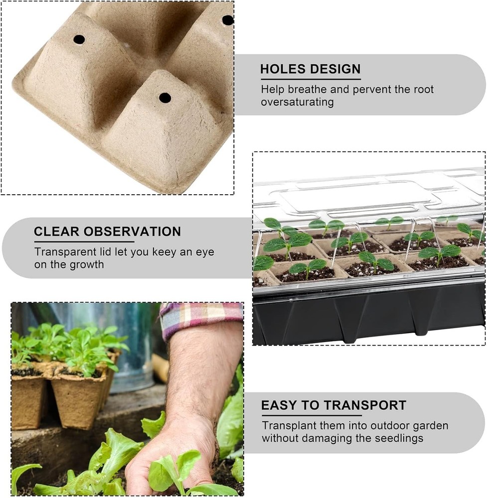 193 Pack Seed Starter Kit Including Seed Starter Tray Peat Pots for Seedlings...