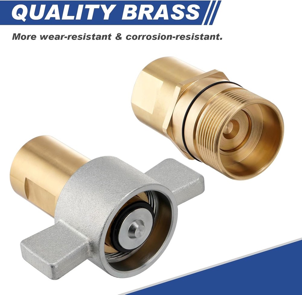 1pcs 1" NPT Wet-Line Wing Nut Hydraulic Quick Disconnect Coupler / Coupling Set