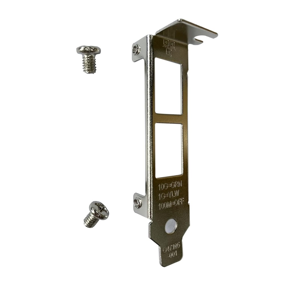 Low profile short bracket for network card with screws