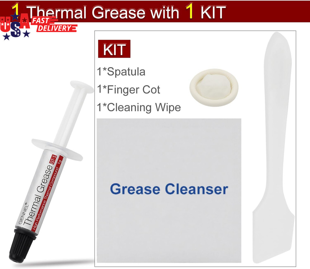 2 Pack GT1 Silver CPU Thermal Paste (1 g*2) High Performance Thermal Compound &