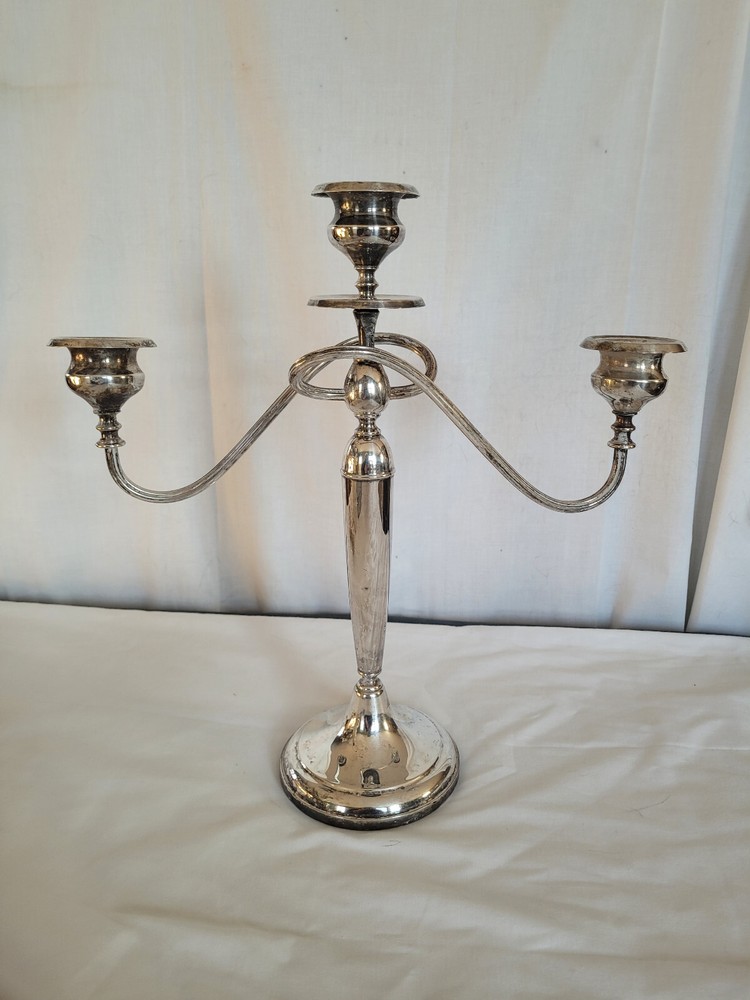 Vintage silverplate candelabra #1466A 15"