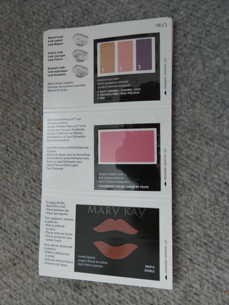 MARY KAY SAMPLE CARD LOT 7 PIECE