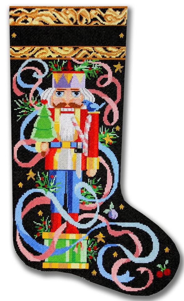 HandPainted Needlepoint Christmas Stocking Nutcracker CBK 21"