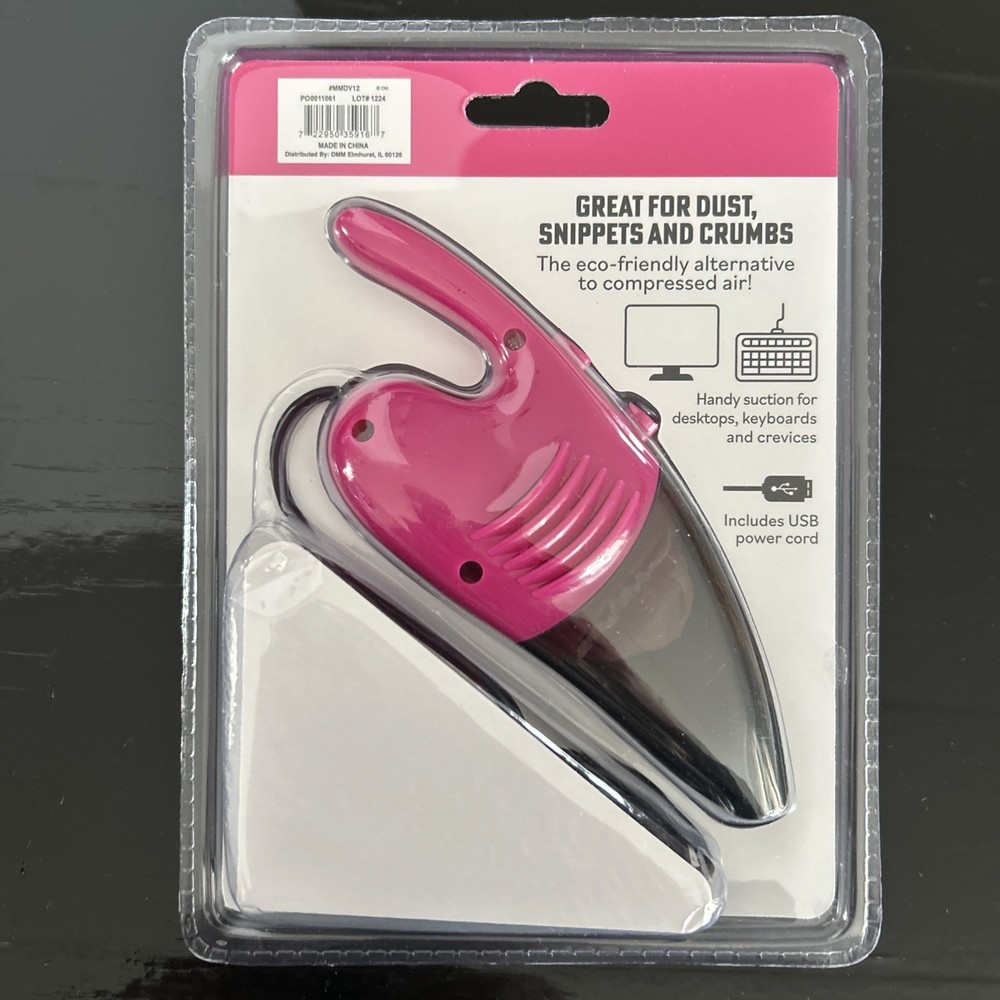 Crumb Catcher USB Desktop Vacuum Modern Monkey Computer Vacuum pink Black