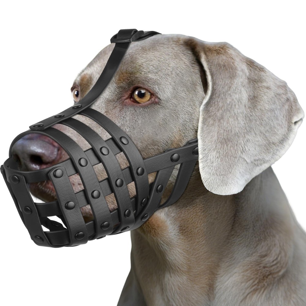Dog Muzzle for Medium Large Dogs Humane Basket Muzzle Soft & Lightweight & Ad...