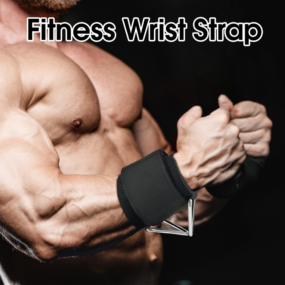 Adjustable Wrist Cuffs for Cable Machine, Neoprene Padded Straps, 2 Pack Comf...