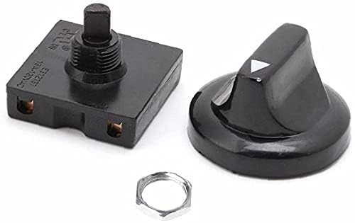 Black Fan Rotary Switch 4 Position 3 Speed Selector Switch Governor with Button