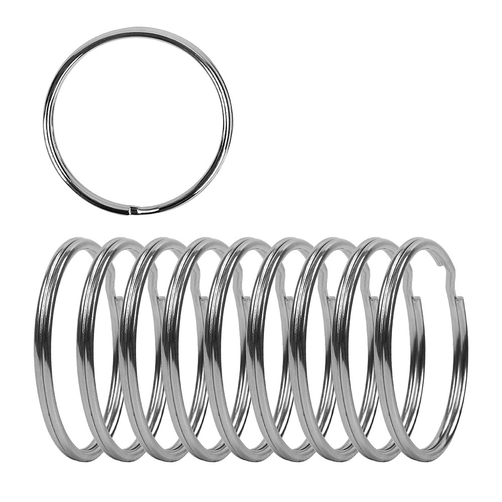 3 Inch Flat Key Rings - Very Large Split - Silver 3 inch,