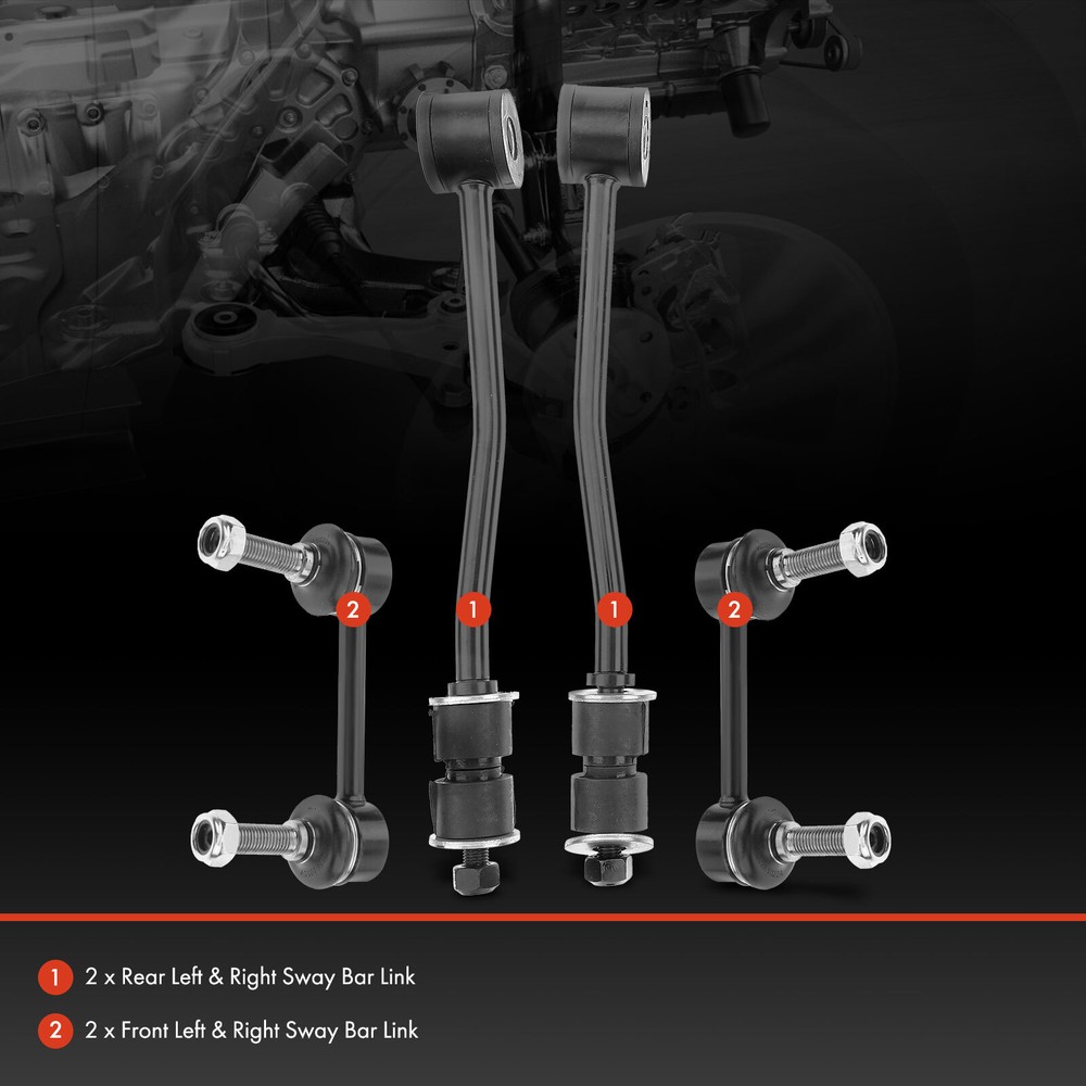 4Pcs Front & Rear Stabilizer Bar Link for Ford E-150 E-250 E-350/450 Super Duty
