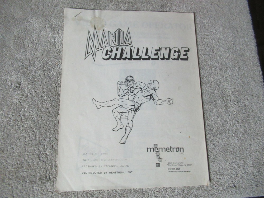 Original Magic Sword Capcom Arcade Video Game  owners manual