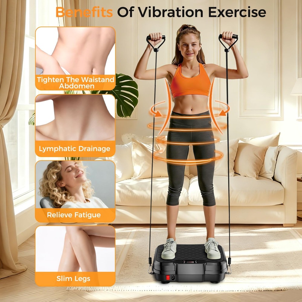 Vibration Plate Exercise Machine for Lymphatic Drainage, Vibration Platform f...