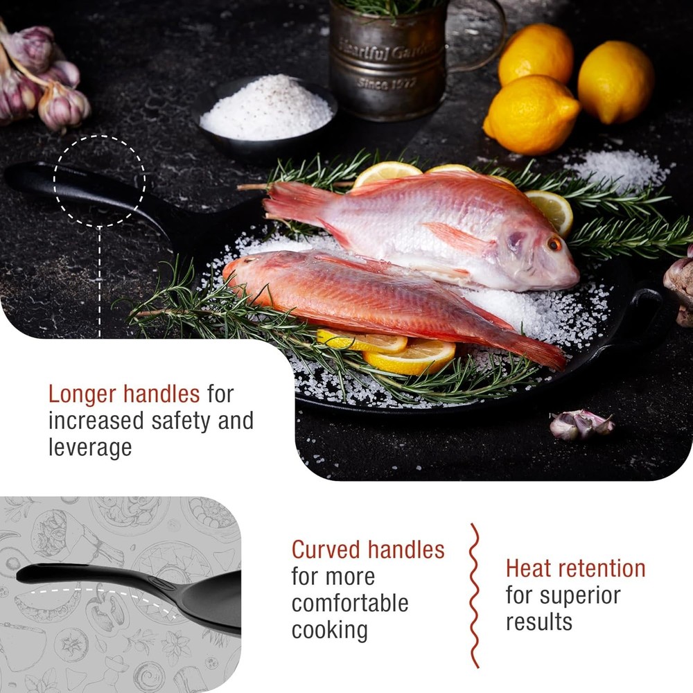 Durable 12-Inch Cast Iron Comal with Non-stick Surface for Versatile Cooking