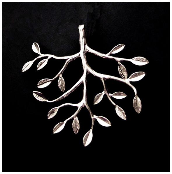 10 pcs Tree Pendant Charm Connector Silver Plated AC057