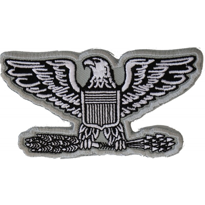 Embroidered Patch (Iron-On), Colonel Eagle Military Insignia, 4" x 2"