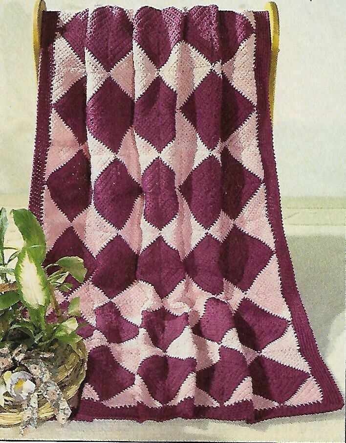 Raspberry Swirl Afghan crochet pattern instructions