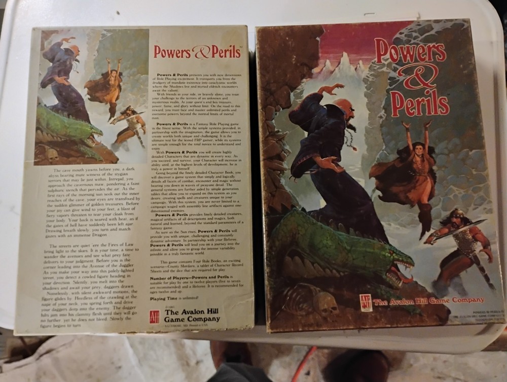 Powers & Perils Boxed Set (1984) Avalon Hill Complete + Bonus Book