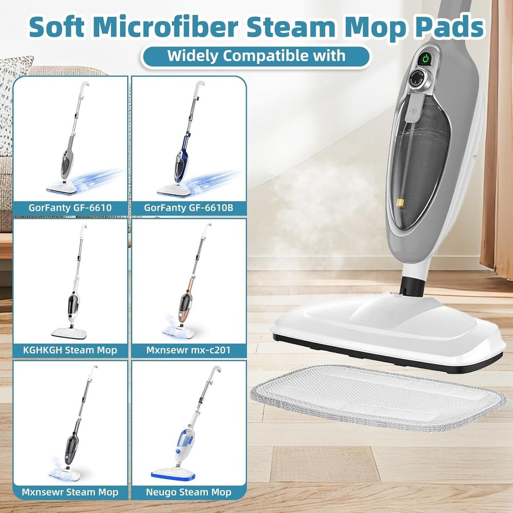 Washable Microfiber Steam Mop Replacement Pads for All Surface Cleaning