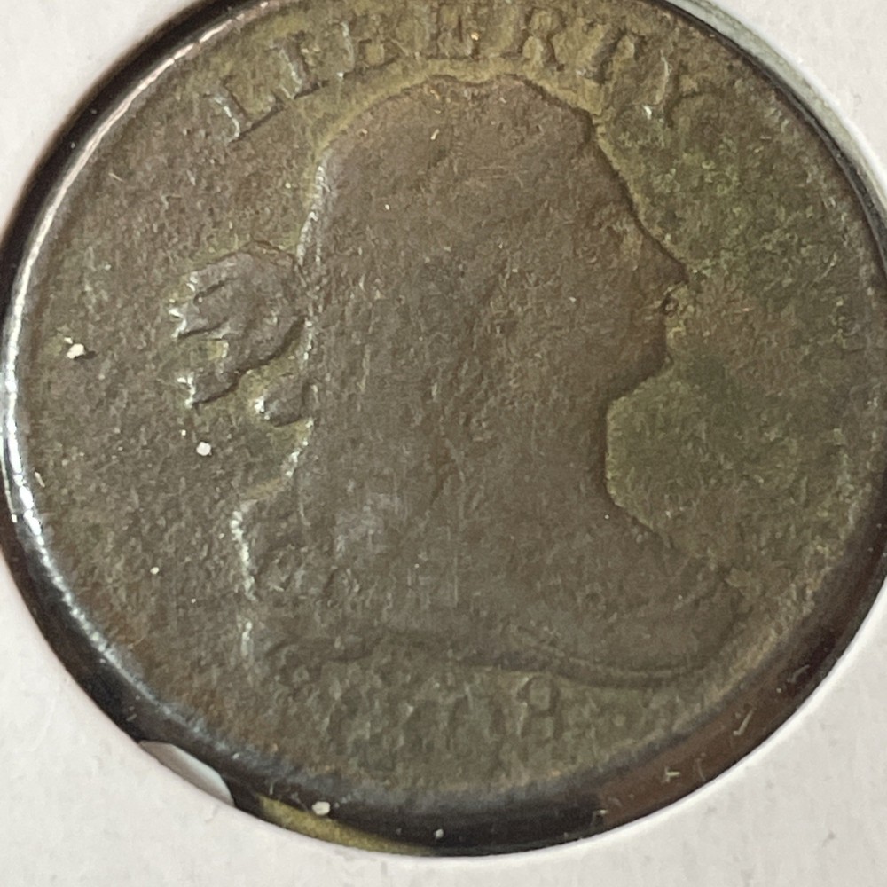 1808 Colonial US Draped Bust Copper 1/2 Cent