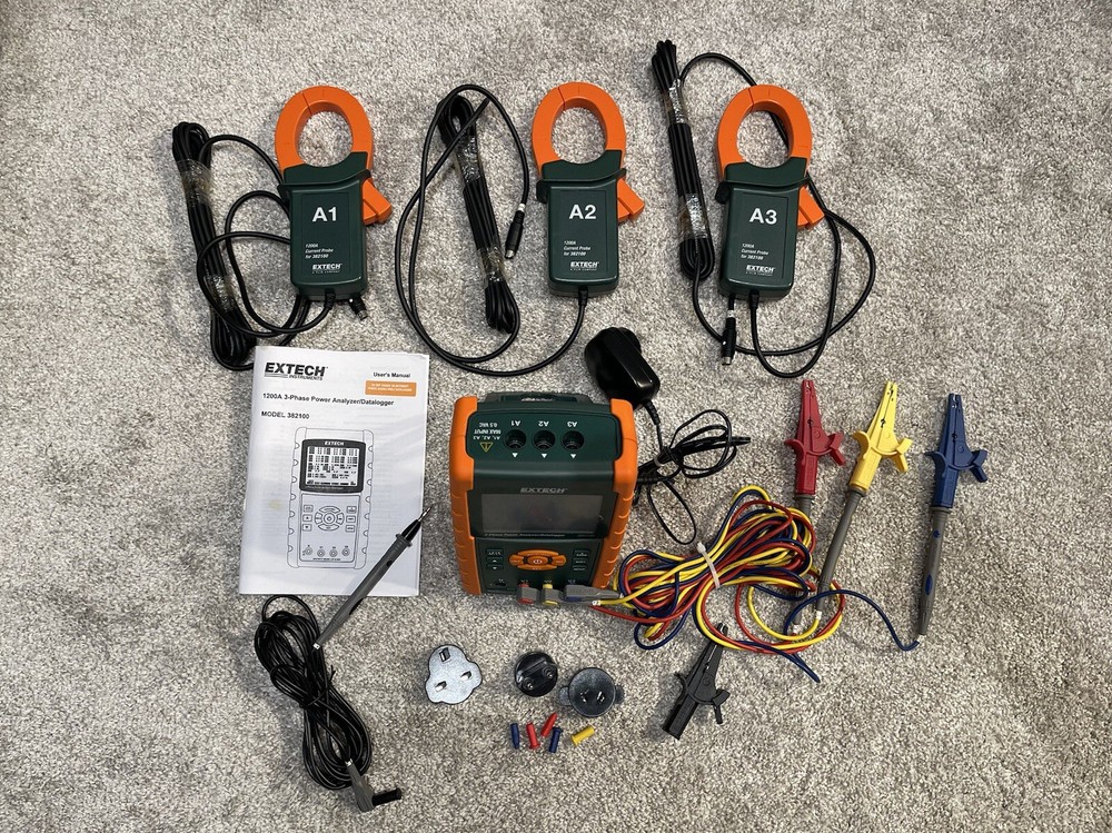 Extech 382100, 1200A, 3-Phase Power Analyzer/Datalogger, in excellent condition.